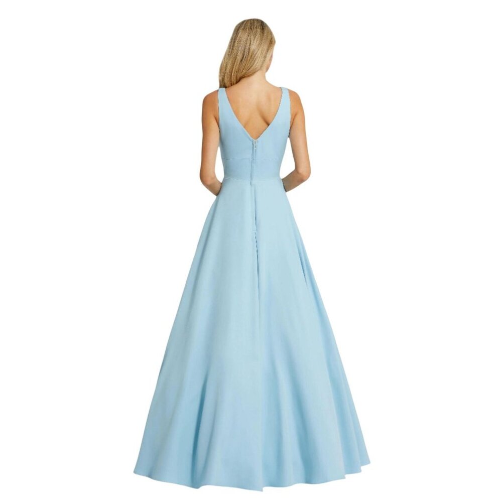 Ieena by Mac Duggal Womens Crepe A-Line Ball Gown Pockets Dress Powder Blue 12 - Picture 12 of 13